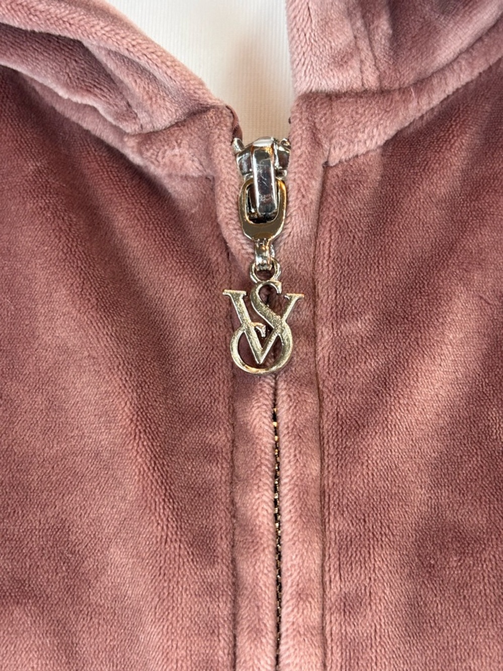 Victoria’s Secret Velour Tracksuit Dusty Rose Rhinestone Stripe Jogger Set S M - Picture 6 of 16